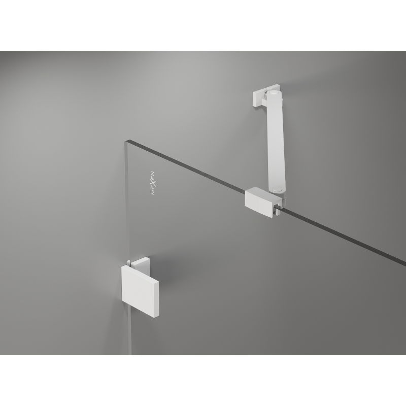 Mexen Lunar Duo cabine de douche pivotante droite 100 x 90 cm, transparente, blanche - 834-100P-090L-20-00