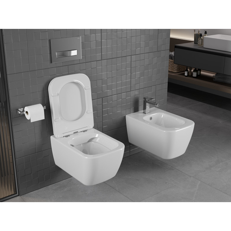 Mexen Stella Cuvette WC Rimless avec abattant à descente lente slim, duroplast, blanc brillant - 30680900