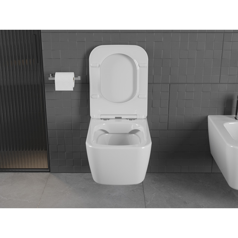 Mexen Stella Cuvette WC Rimless avec abattant à descente lente slim, duroplast, blanc brillant - 30680900