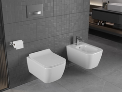 Mexen Stella cuvette WC Rimless avec abattant slim à descente amortie, duroplast, blanc brillant - 30680800