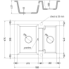 Mexen Carlos évier en granit 1,5 bac 582 x 475 mm, noir/argent métallisé, siphon chromé - 6518581500-73