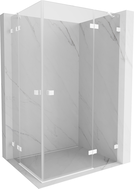 Mexen Lunar Duo cabine de douche pivotante droite 120 x 105 cm, transparent, blanc - 834-120P-105L-20-00