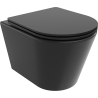 Mexen Rico bol de WC Rimless avec siège slim à fermeture lente, duroplast, Noir mat - 30721085