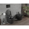 Mexen Rico cuvette WC sans rebord avec abattant à fermeture lente slim, duroplast, noir mat - 30721085
