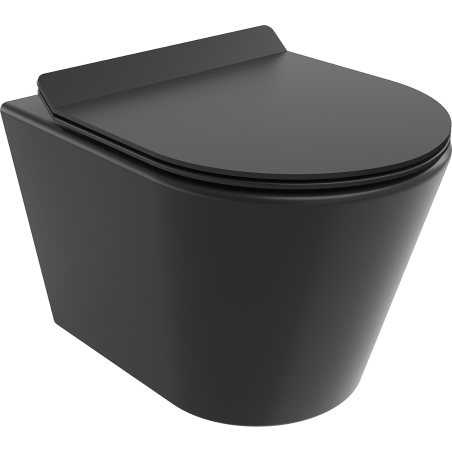 Mexen Rico cuvette wc sans rebord avec abattant à descente lente slim, duroplast, noir mat - 30720185