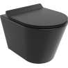 Mexen Rico bol de WC Rimless avec siège slim à fermeture lente, duroplast, Noir mat - 30720185