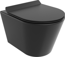 Mexen Rico bol de WC Rimless avec siège slim à fermeture lente, duroplast, Noir mat - 30720185