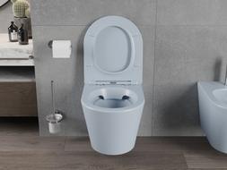 Mexen Rico cuvette wc sans rebord avec abattant à descente amortie slim, duroplast, gris-bleu mat - 30724069