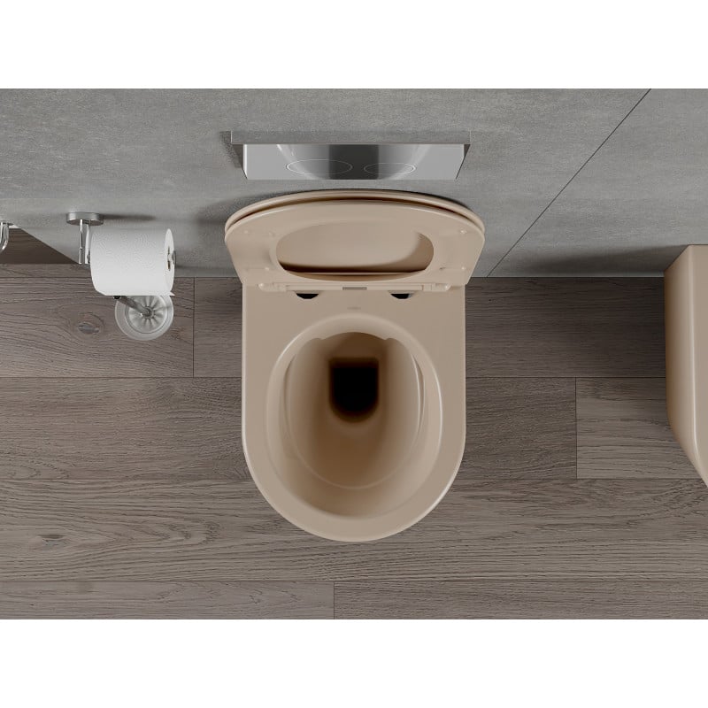 Mexen Rico cuvette WC Rimless avec abattant à descente lente slim, duroplast, cappuccino mat - 30724064
