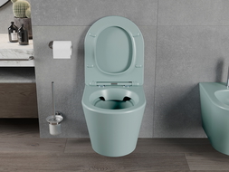 Mexen Rico cuvette WC sans rebord avec abattant à descente lente slim, duroplast, vert clair mat - 30724048