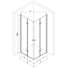 Mexen Lima Duo cabine de douche pliante 90 x 80 cm, transparent, dorée - 856-090-080-50-00-02