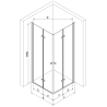 Mexen Lima Duo cabine de douche pliable 90 x 80 cm, transparent, chrome + receveur plat - 856-090-080-01-02-4010
