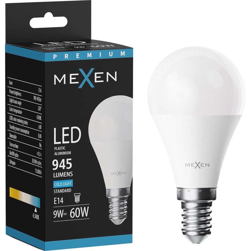 Mexen Nova Ampoule LED E14, G45, 9W, Froide - 6500K, 945 lm - L101-E14-0965-01