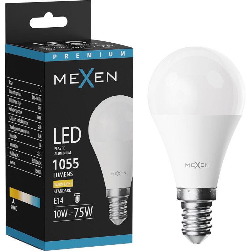 Mexen Nova Ampoule LED E14, G45, 10W, Chaude - 3000K, 1055 lm - L101-E14-1030-01