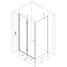 Mexen Lima cabine de douche pliante 100 x 90 cm, transparent, or + receveur Flat, noir - 856-100-090-50-00-4070G