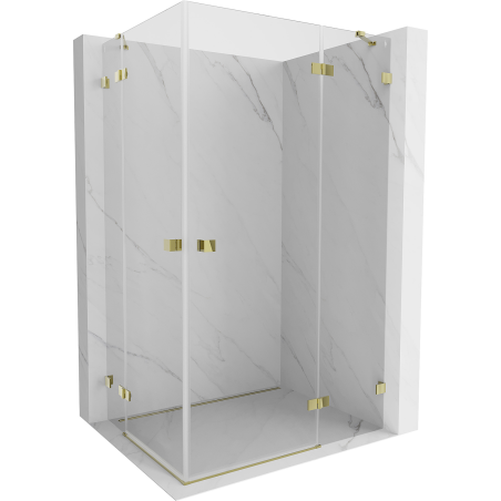 Mexen Lunar Duo cabine de douche pivotante droite 115 x 105 cm, transparent, or - 834-115P-105L-50-00