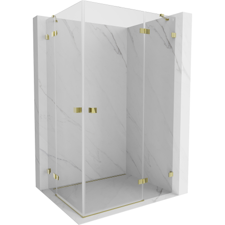 Mexen Lunar Duo cabine de douche pivotante droite 120 x 75 cm, transparent, or - 834-120P-075L-50-00