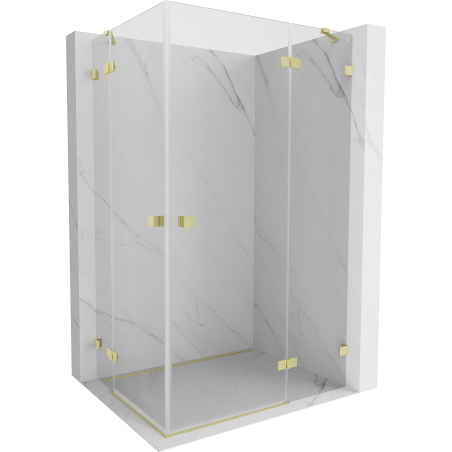 Mexen Lunar Duo cabine de douche pivotante droite 85 x 80 cm, transparent, or brossé - 834-085P-080L-55-00