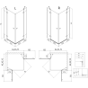 Mexen Lunar Duo cabine de douche pivotante droite 100 x 70 cm, transparent, or brossé - 834-100P-070L-55-00