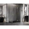 Mexen Lunar Duo cabine de douche pivotante droite 100 x 70 cm, transparent, or brossé - 834-100P-070L-55-00