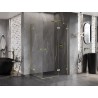 Mexen Lunar Duo cabine de douche pivotante droite 100 x 70 cm, transparent, or brossé - 834-100P-070L-55-00
