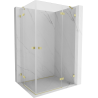 Mexen Lunar Duo cabine de douche pivotante droite 100 x 70 cm, transparent, or brossé - 834-100P-070L-55-00