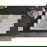 Mexen Bruno évier en granit à 1 cuve avec égouttoir 795 x 495 mm, Blanc, siphon Or - 6513791010-20-G