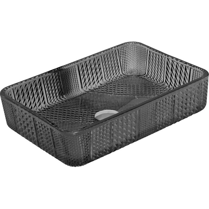 Mexen Akra lavabo à comptoir en verre 46 x 33 cm, Noir - 24024670