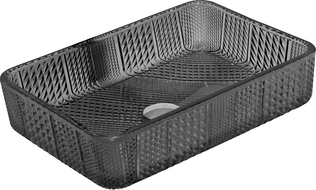 Mexen Akra lavabo à comptoir en verre 46 x 33 cm, Noir - 24024670
