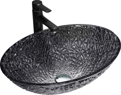 Mexen Goa lavabo en verre posé sur le comptoir 50 x 36 cm, noir - 24085070
