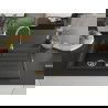Mexen Bruno évier en granit à 1 cuve avec égouttoir 795 x 495 mm, Noir/Or métallique, siphon Or - 6513791010-75-G
