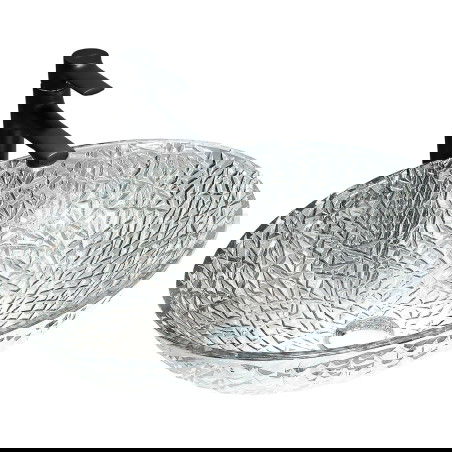 Mexen Goa lavabo à comptoir en verre 50 x 36 cm, transparent - 24085000