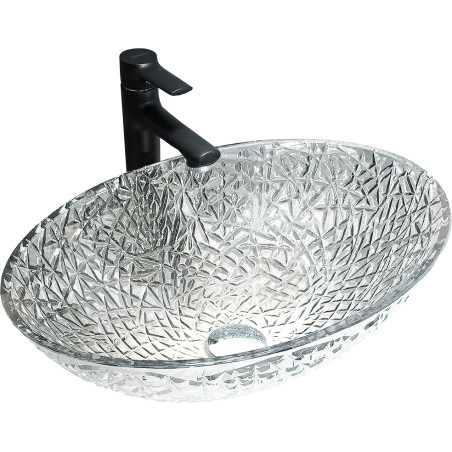 Mexen Goa vasque à poser en verre 50 x 36 cm, transparent - 24085000