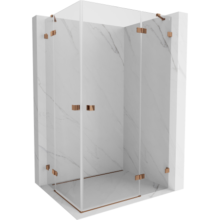 Mexen Lunar Duo cabine de douche pivotante droite 115 x 90 cm, transparent, or rose - 834-115P-090L-60-00