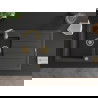 Mexen Andres évier en granit à 1,5 cuvette avec égouttoir 1000 x 500 mm Noir moucheté, siphon Or - 6515101510-76-G