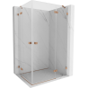 Mexen Lunar Duo cabine de douche à charnière droite 90 x 70 cm, transparent, cuivre brossé - 834-090P-070L-65-00
