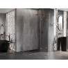 Mexen Lunar Cabine de douche pivotante duo droite 95 x 80 cm, transparent, cuivre brossé - 834-095P-080L-65-00