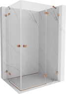 Mexen Lunar Duo cabine de douche pivotante droite 110 x 105 cm, transparent, cuivre brossé - 834-110P-105L-65-00
