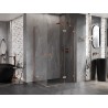 Mexen Lunar Duo cabine de douche pivotante droite 115 x 70 cm, transparent, cuivre brossé - 834-115P-070L-65-00