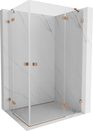 Mexen Lunar Duo cabine de douche à charnière droite 115 x 80 cm, transparent, cuivre brossé - 834-115P-080L-65-00