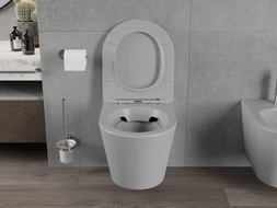 Mexen Rico bol de WC Rimless avec siège slim à fermeture lente, duroplast, Gris clair mat - 30724061