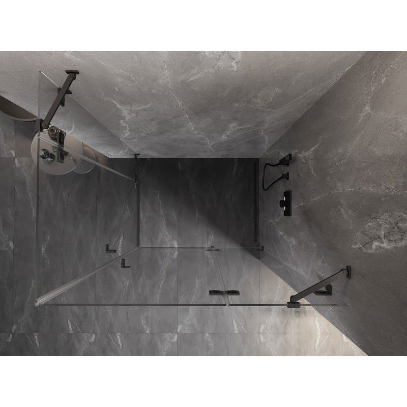 Mexen Lunar Duo cabine de douche pivotante droite 90 x 75 cm, transparent, gris canon brossé - 834-090P-075L-66-00