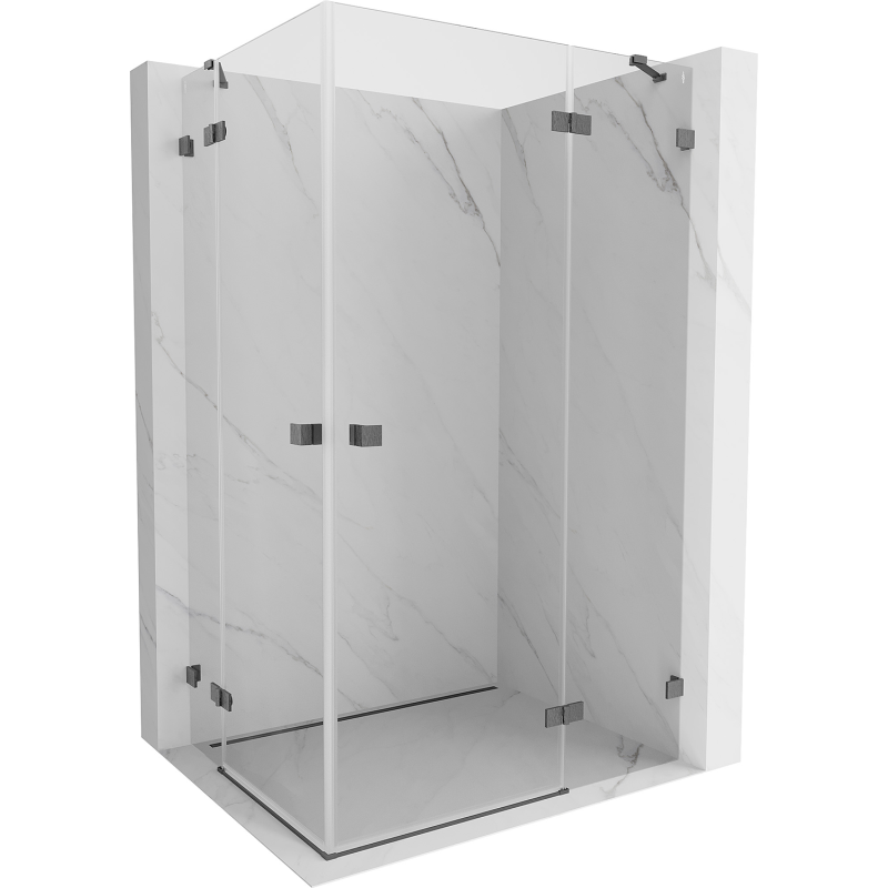 Mexen Lunar Duo cabine de douche pivotante droite 95 x 90 cm, transparent, gris canon brossé - 834-095P-090L-66-00