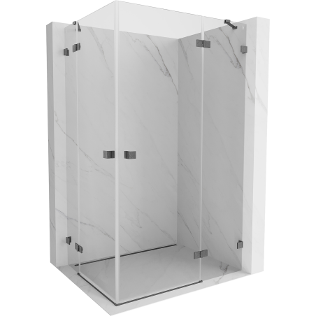 Mexen Lunar Duo cabine de douche pivotante droite 100 x 95 cm, transparent, gris canon brossé - 834-100P-095L-66-00