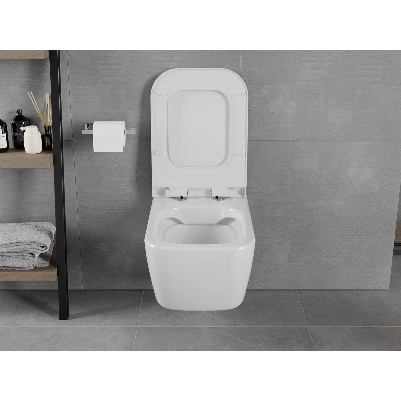 Mexen Elis cuvette WC sans rebord avec abattant à descente lente slim, duroplast, blanc brillant - 30910700