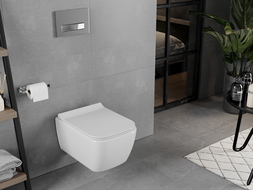 Mexen Elis bol de WC Rimless avec siège slim à fermeture lente, duroplast, Blanc - 30910700