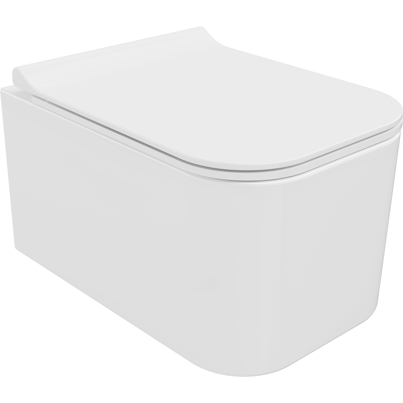 Mexen Elis cuvette WC sans rebord avec abattant à descente lente slim, duroplast, blanc brillant - 30910700