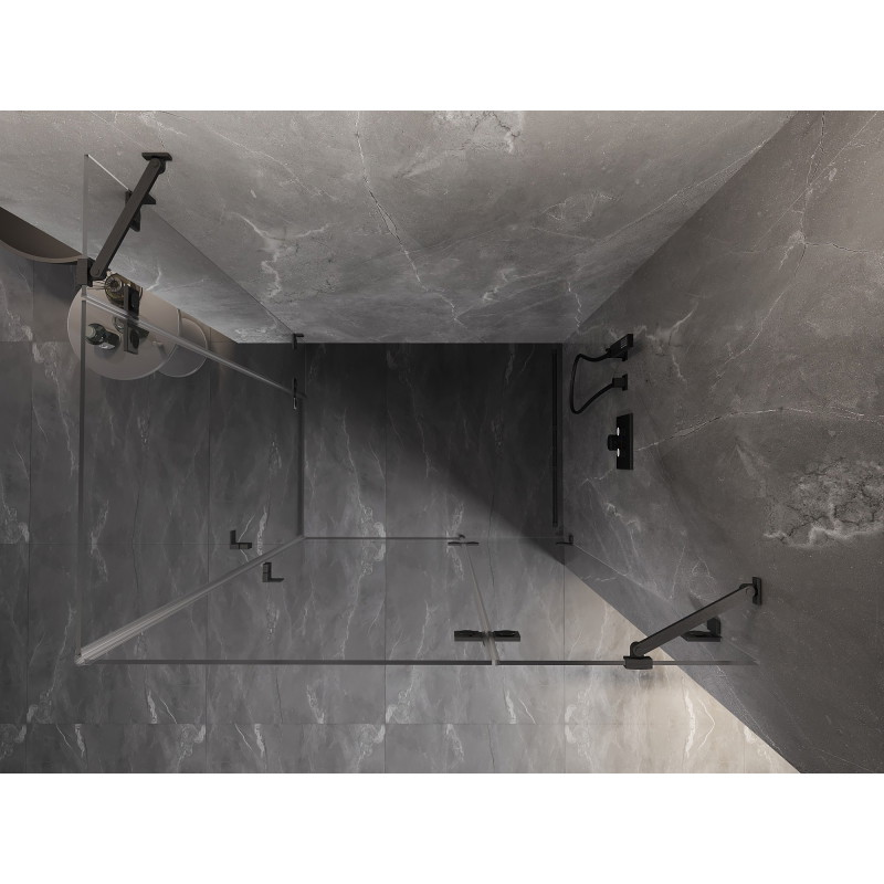 Mexen Lunar Duo cabine de douche pivotante droite 115 x 105 cm, transparente, gris canon brossé - 834-115P-105L-66-00
