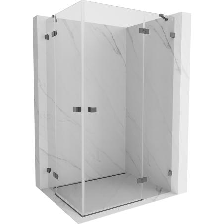 Mexen Lunar Duo cabine de douche pivotante droite 115 x 105 cm, transparente, gris canon brossé - 834-115P-105L-66-00