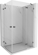 Mexen Lunar Duo cabine de douche pivotante droite 120 x 100 cm, transparent, gris canon brossé - 834-120P-100L-66-00